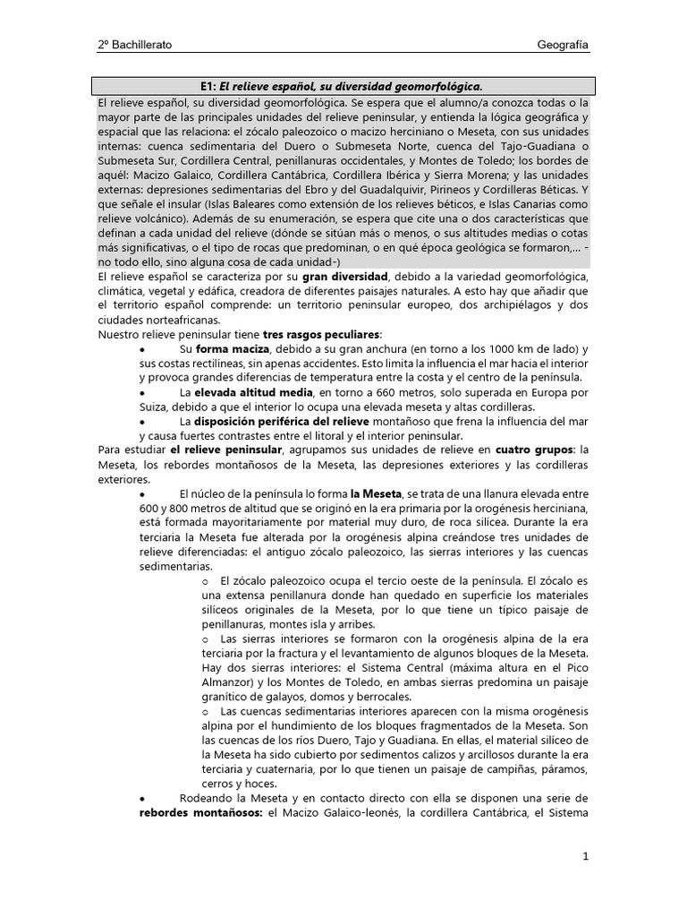 Resúmen de Todos Los Temas PAU Geografía (CYL) | PDF | Clima | Río