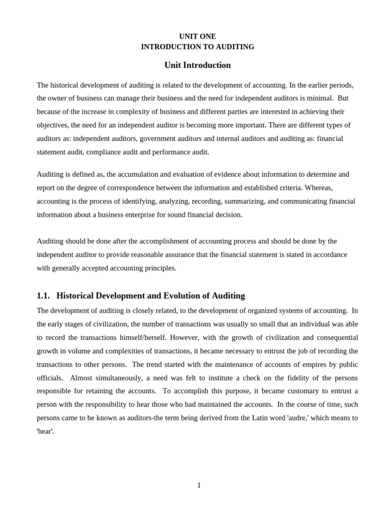 Introduction to Auditing Principles | PDF | Audit | Internal Audit