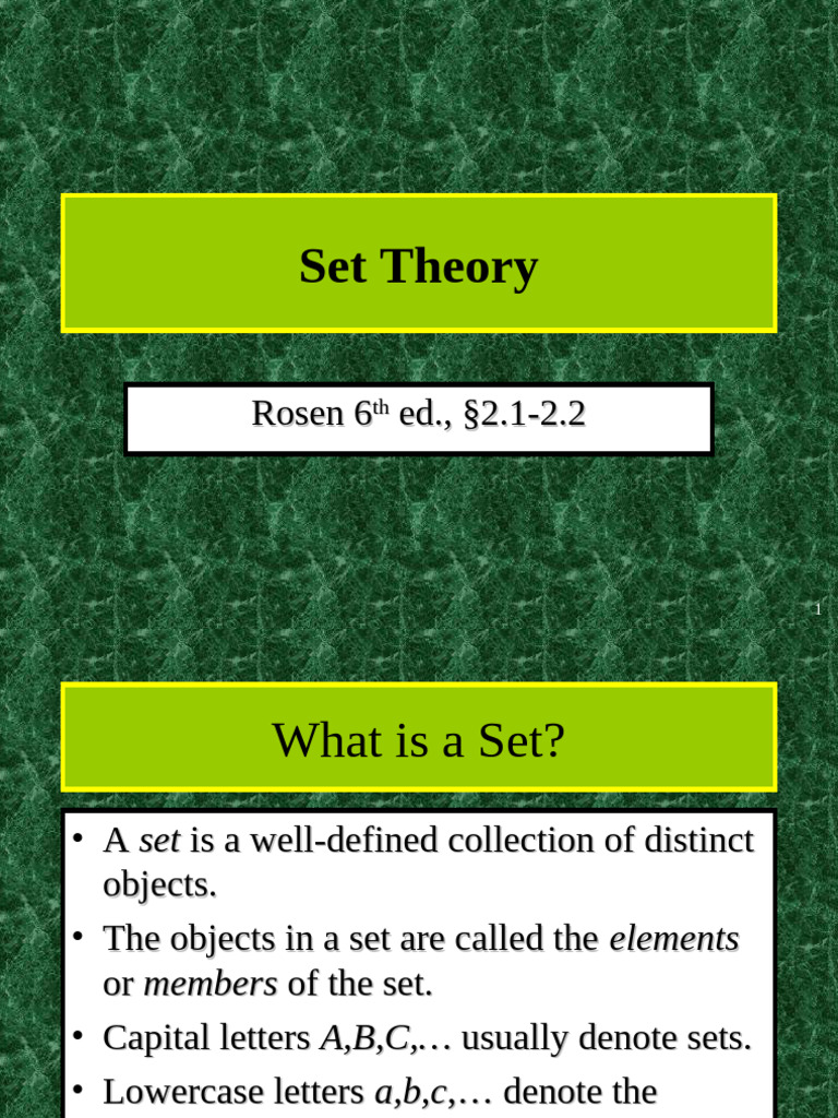 Introduction to Set Theory Basics | PDF | Sequence | Integer