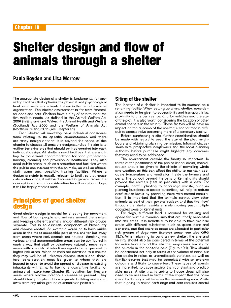 Shelter Design for Animal Welfare | PDF | Ventilation (Architecture) | Cats