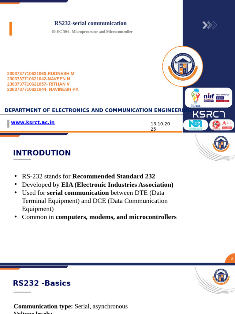 RS232 Serial Communication Overview | PDF | Electronics | Information ...