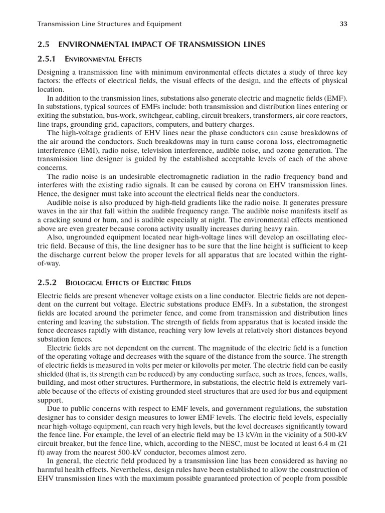 Environmental Impact of Transmission Lines | PDF | Electric Power ...