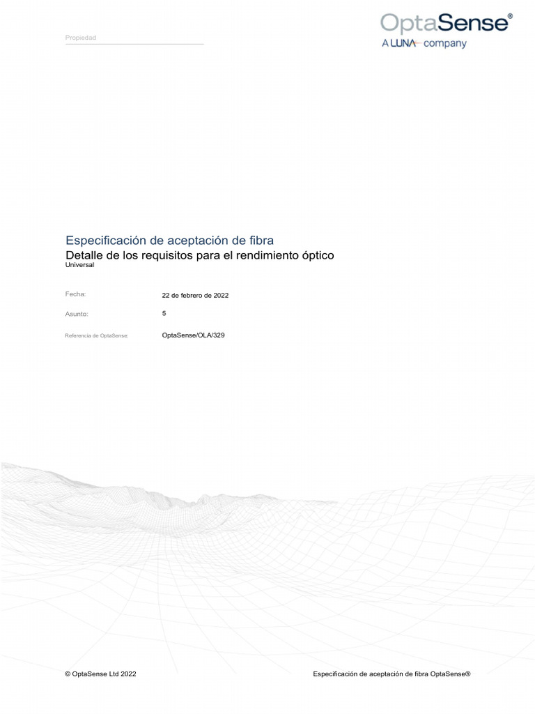 OptaSense Fibre Acceptance Specification | PDF
