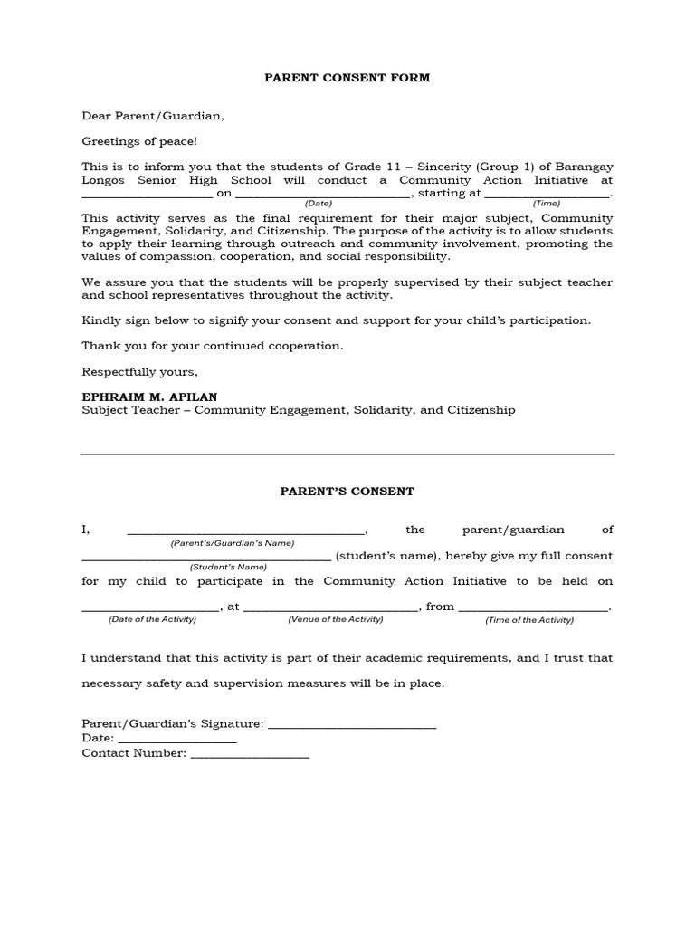 Parent Consent Form | PDF