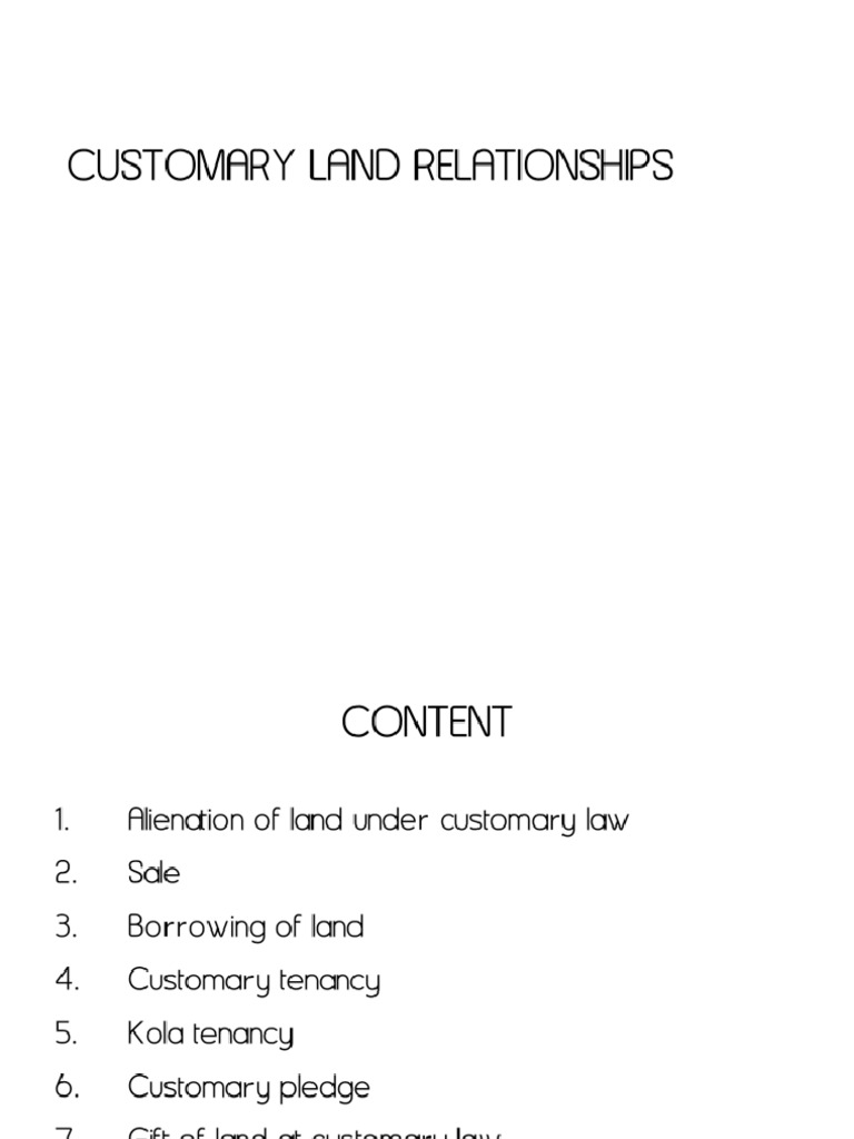 Customary Land Relationship - Phoenix | PDF