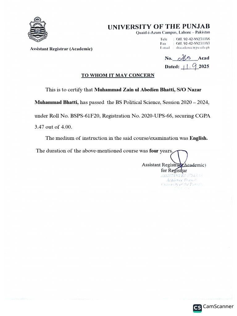 MOI Letter | PDF