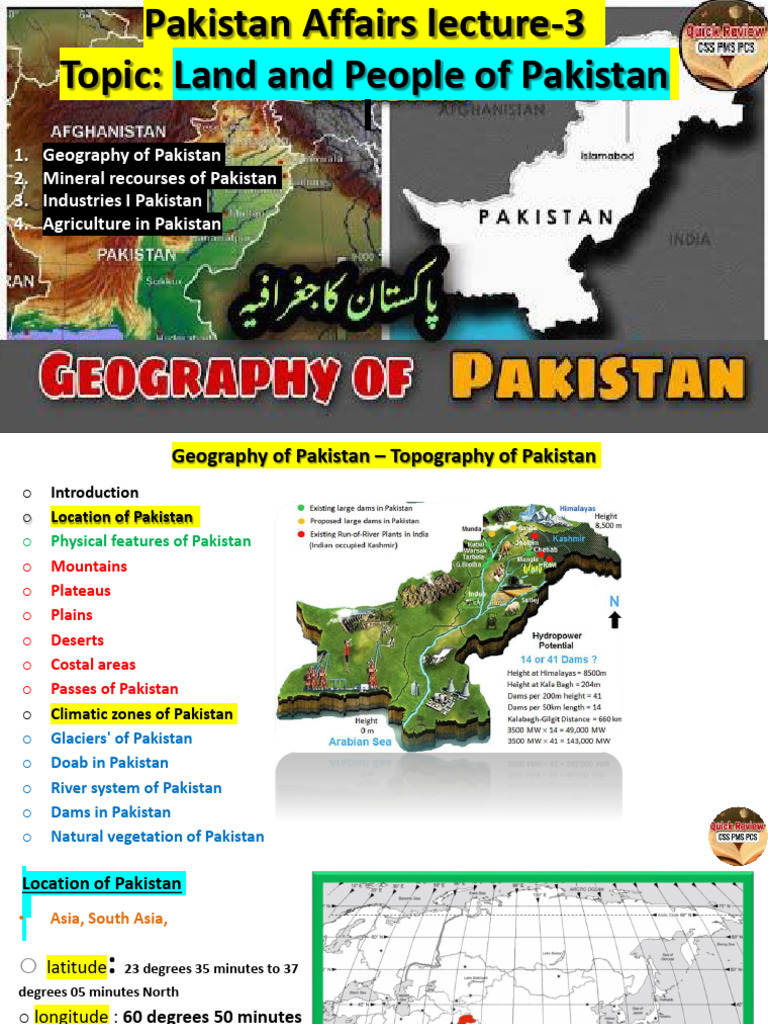 Land and People of Pakistan Overview | PDF | Indus River | Pakistan