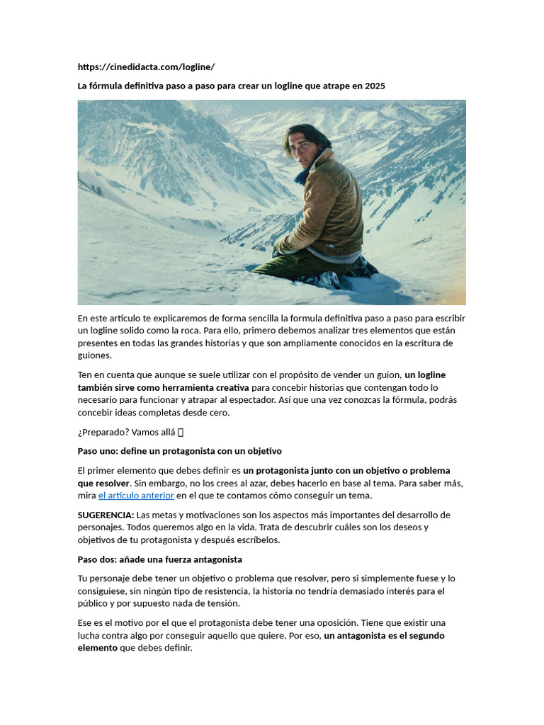 Cómo crear un logline efectivo | PDF