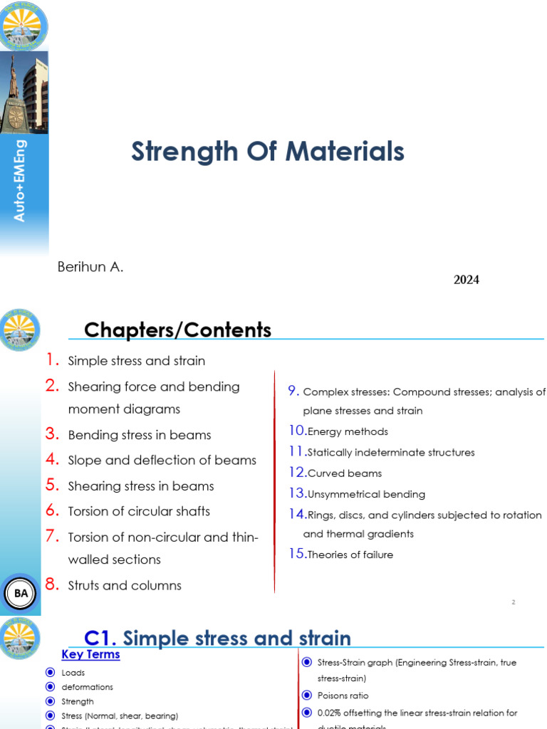 Strength of Materials Overview | PDF | Bending | Beam (Structure)