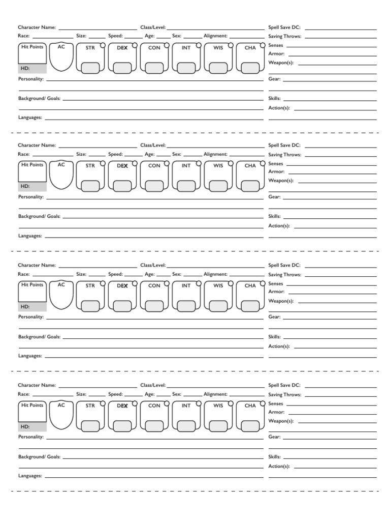 RPG Character Profile Template | PDF | Role Playing Games | Tabletop Games