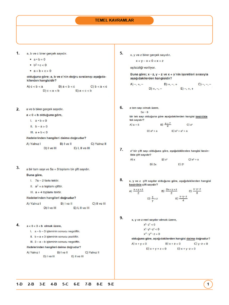 Temel Kavramlar | PDF