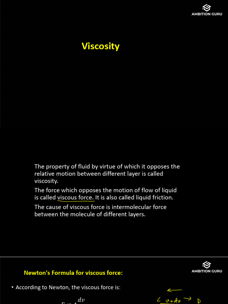 Understanding Viscosity and Fluid Dynamics | PDF | Viscosity | Liquids
