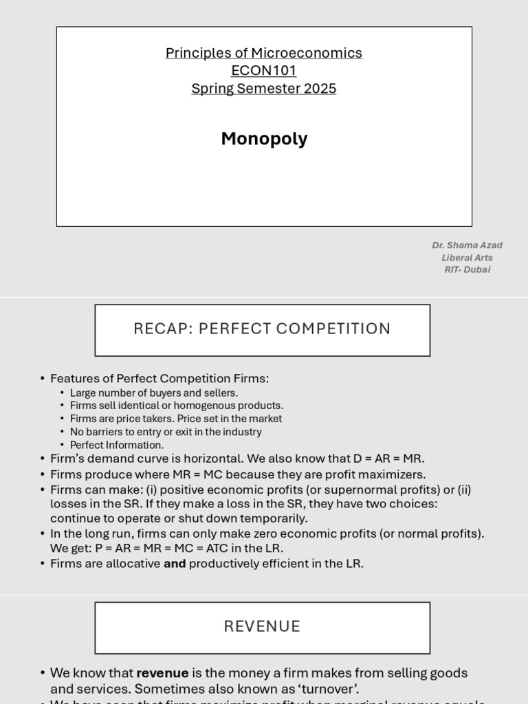 Monopoly vs. Perfect Competition Explained | PDF | Monopoly | Price ...