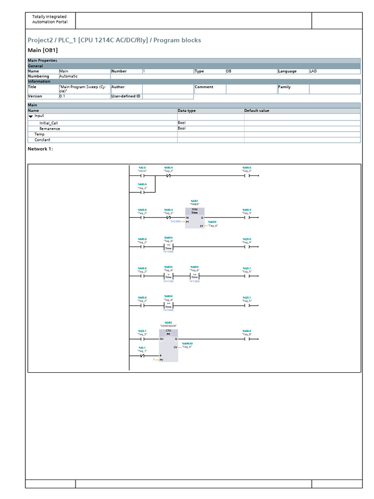 PLC Main Program Overview | PDF | Computer Programming