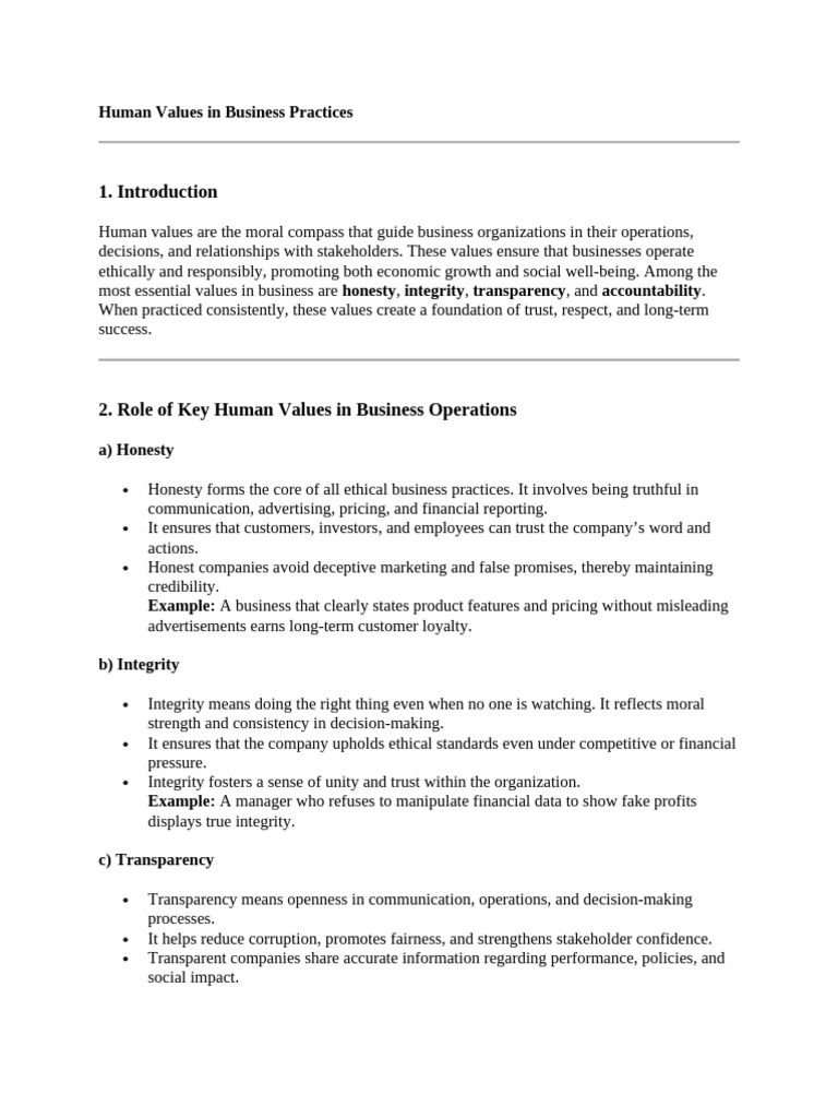 Human Values Driving Business Success | PDF | Corporate Social ...