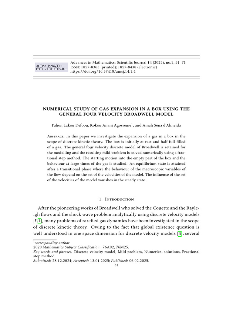 Numerical Study of Gas Expansion Model | PDF | Gases | Compressible Flow