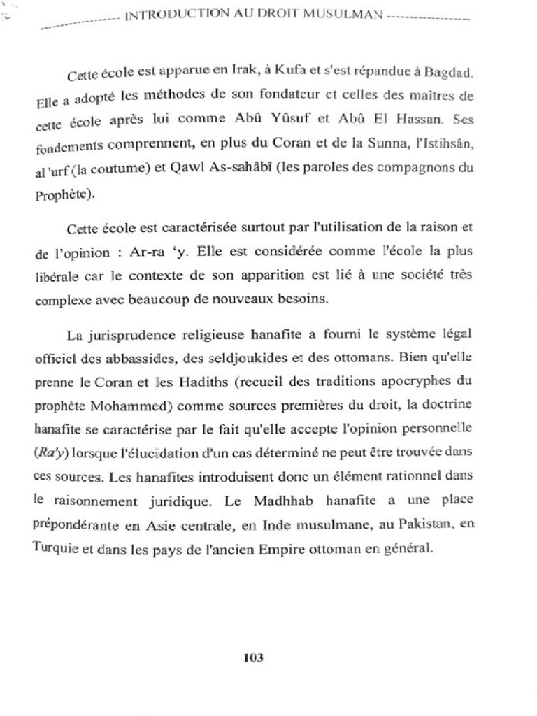Écoles du Droit Musulman : Hanafite à Hanbalite | PDF | Jurisprudence ...