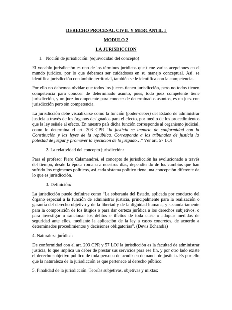 Jurisdicción en Derecho Procesal Civil y Mercantil | PDF | Jurisdicción ...