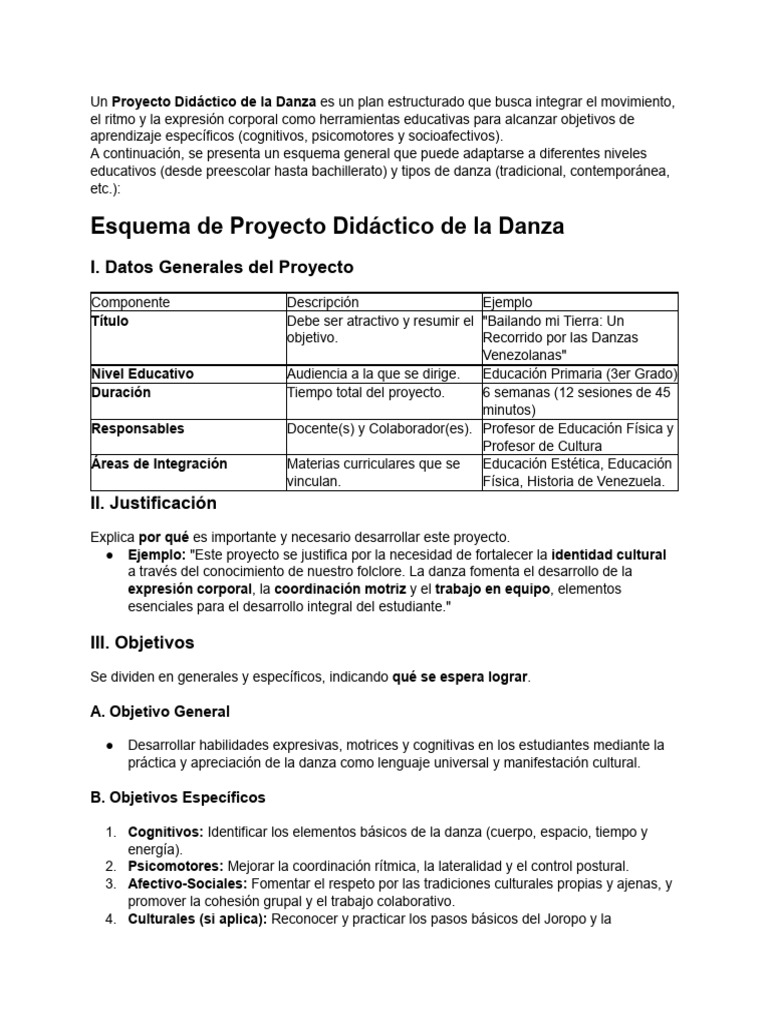 Proyecto Didáctico de la Danza | PDF | Bailes | Ritmo