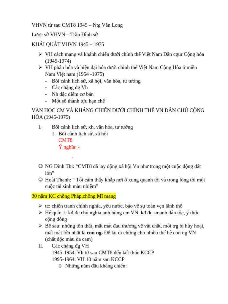 VHVN T Sau Cmt8 1945 | PDF