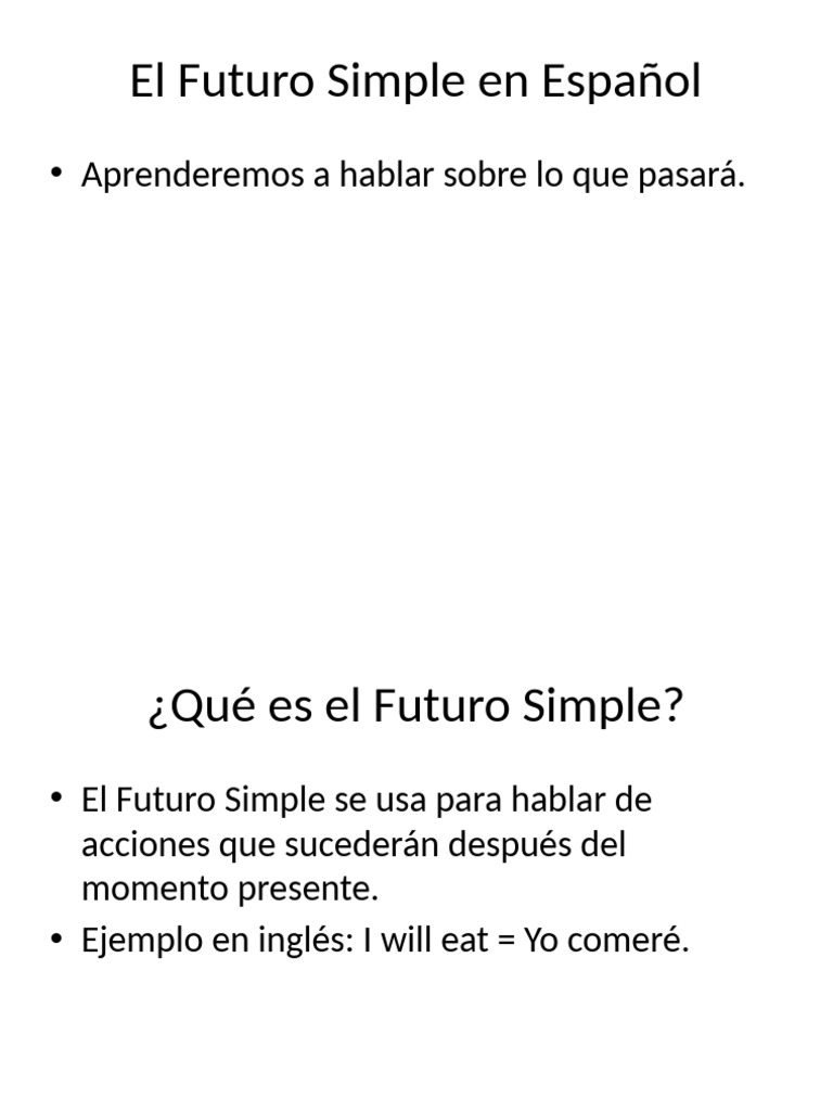 Aprende el Futuro Simple en Español | PDF