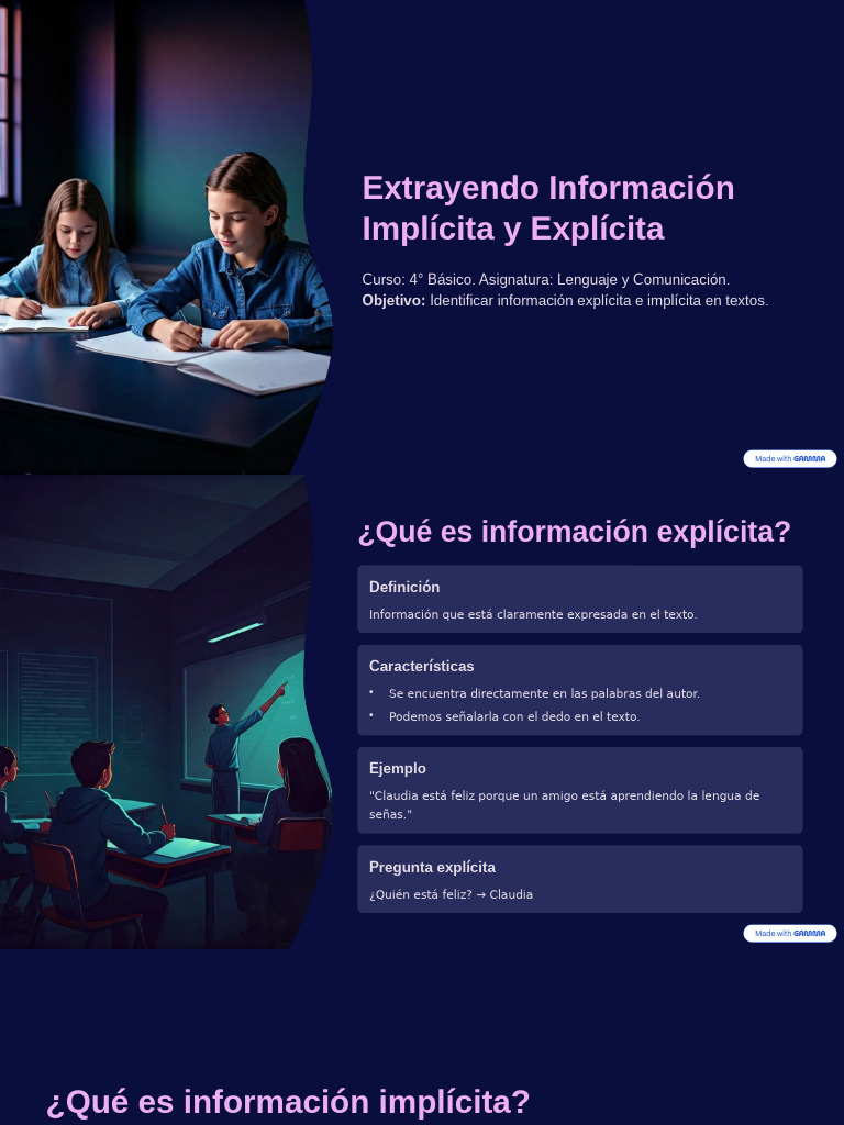 Información Explícita e Implícita en Textos | PDF