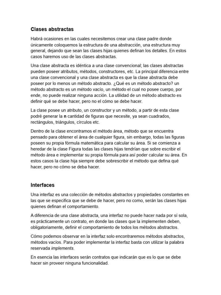Clases Abstractas e Interfaces | PDF | Herencia (Programación Orientada ...