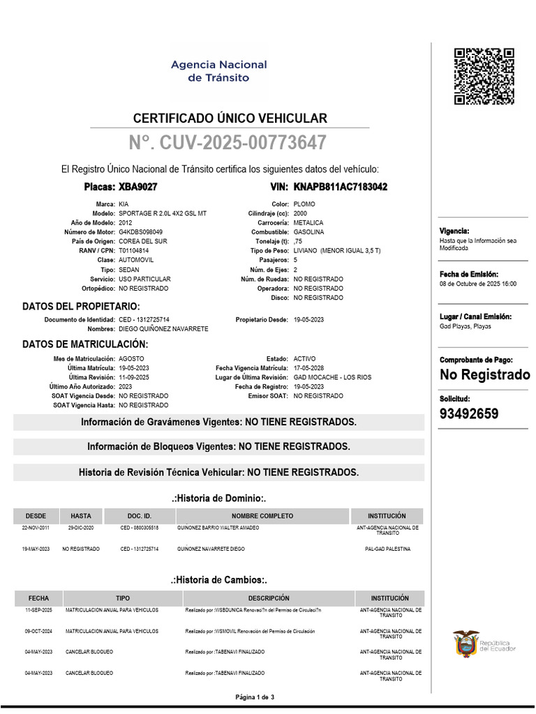 Xba 9027 | PDF | Licencia de conducir | Placa de matrícula del vehículo
