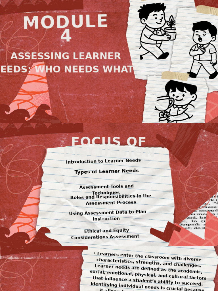 Module 4 Assessing Learner Needs Who Needs What | PDF | Individualized ...