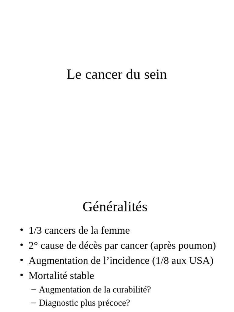 Comprendre le cancer du sein : facteurs et dépistage | PDF | Cancer du ...