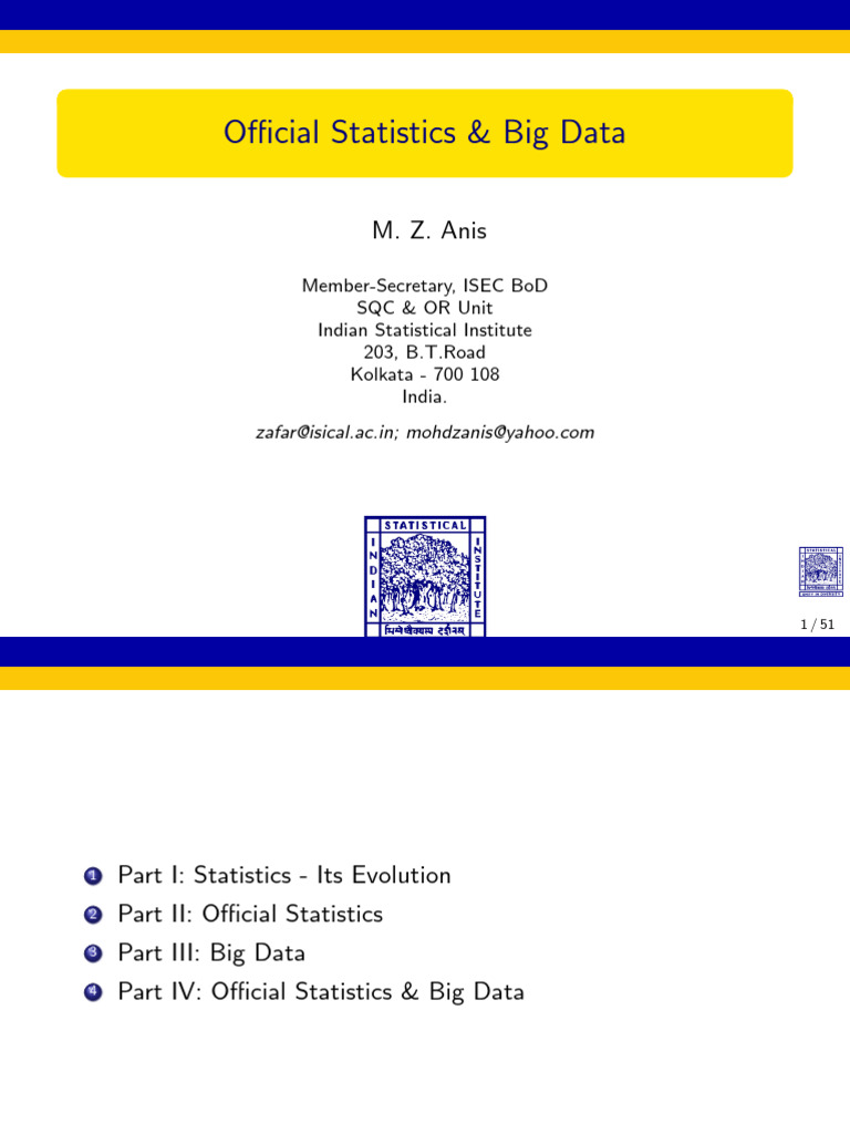 Official Statistics and Big Data Insights | PDF | Big Data | Statistics