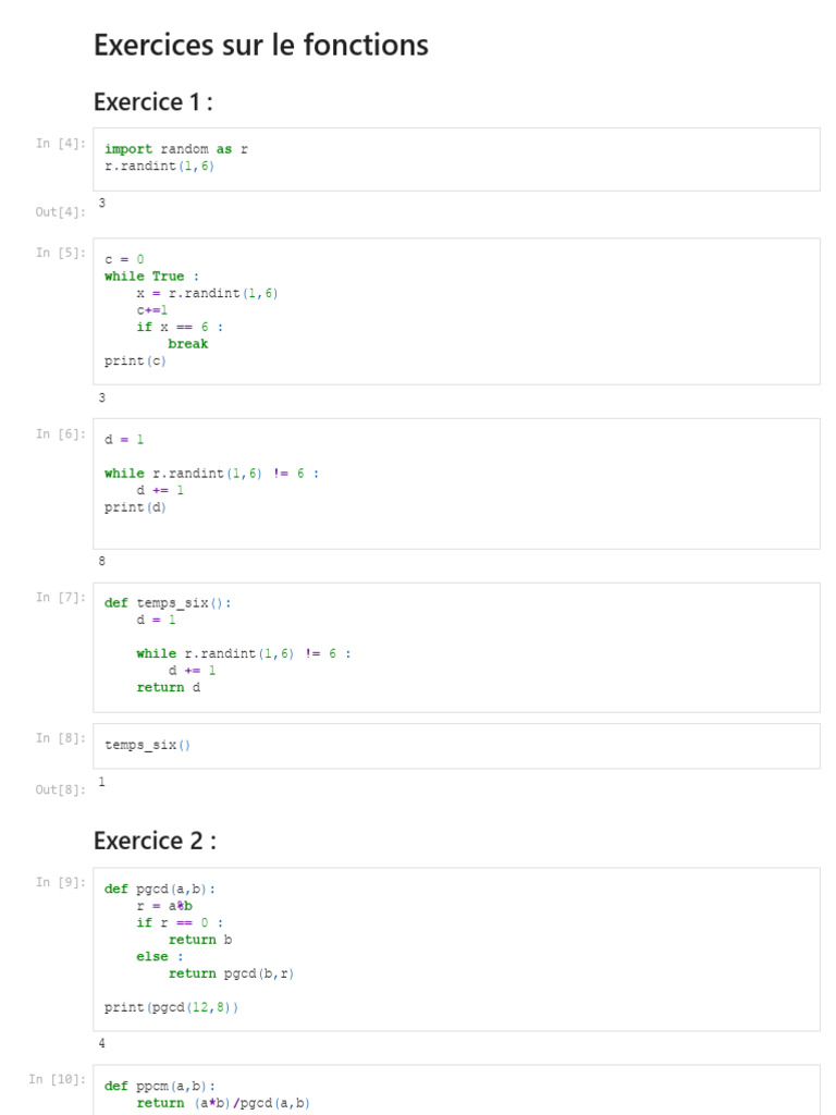 Exercices de Programmation en Python | PDF