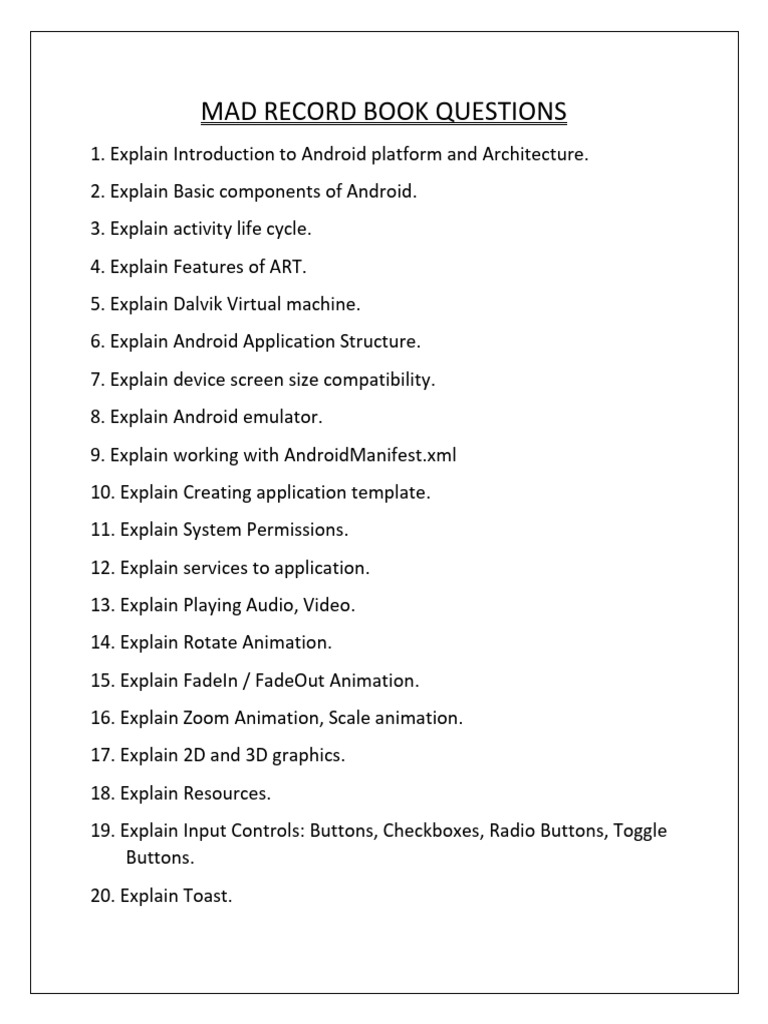 Mad Record Book Questions | PDF