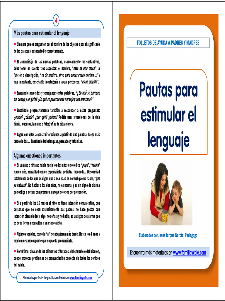 Pautas - Estimular El Lenguaje Oral | PDF | Comunicación | Comunicación ...