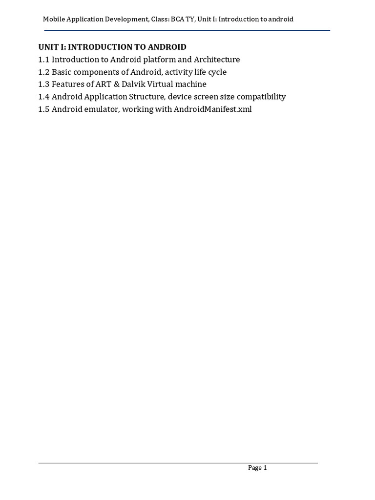Introduction to Android Development Basics | PDF | Android (Operating ...