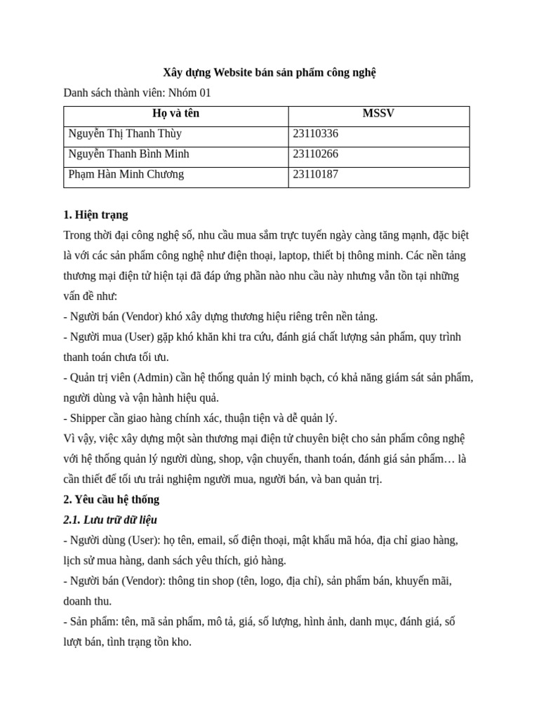 Nhom01 XacDinhYeuCau | PDF