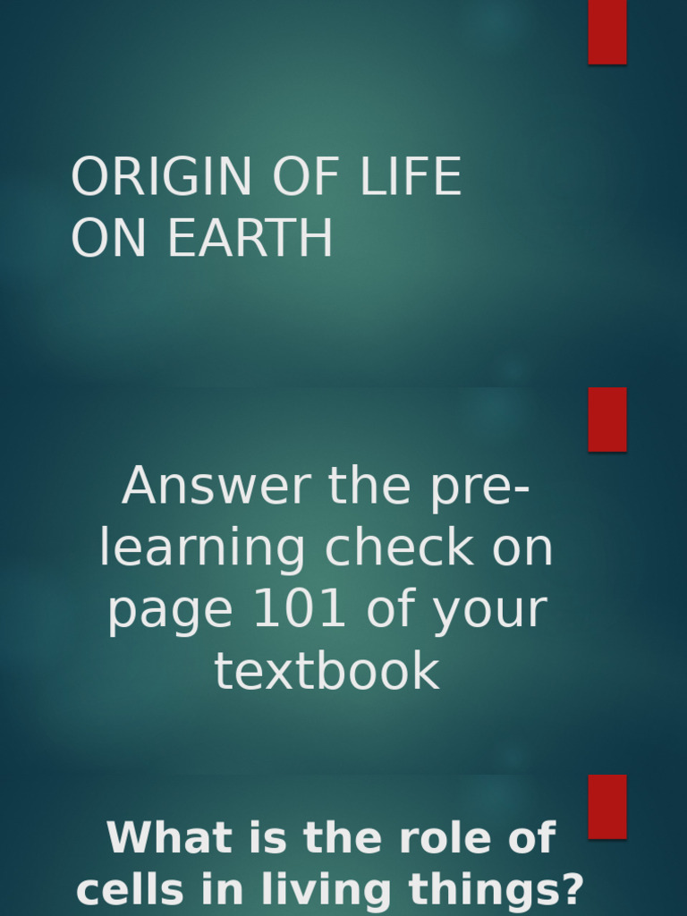 Origin of Life On Earth | PDF