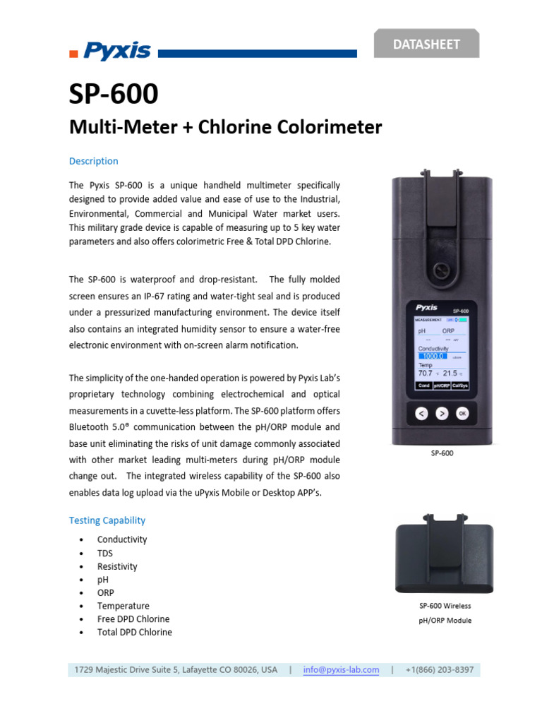SP 600 Multimeter Datasheet | PDF | Mobile App | Mobile Device
