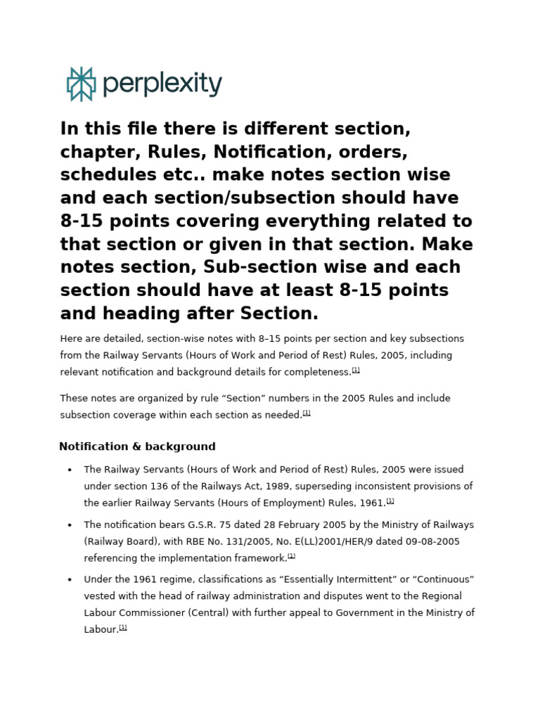 Railway Servants Work Hours Rules Summary | PDF | Overtime | Justice