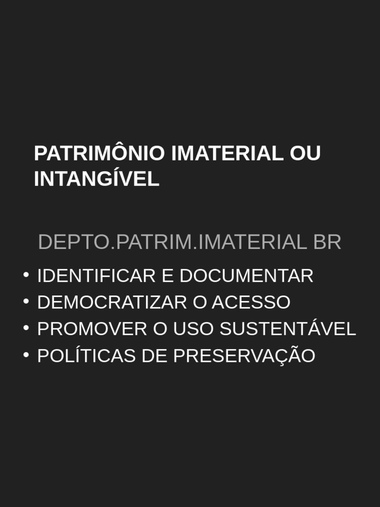 Patrimônio Imaterial | PDF