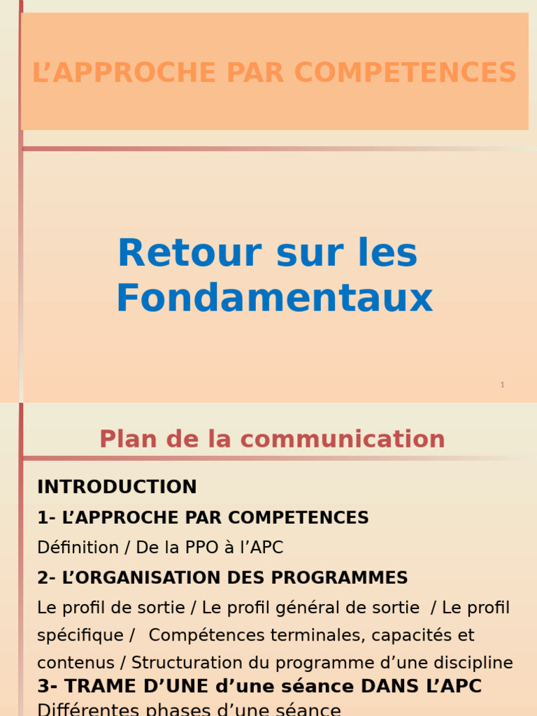 Approche par Compétences en Éducation | PDF | Pédagogie | Psychologie