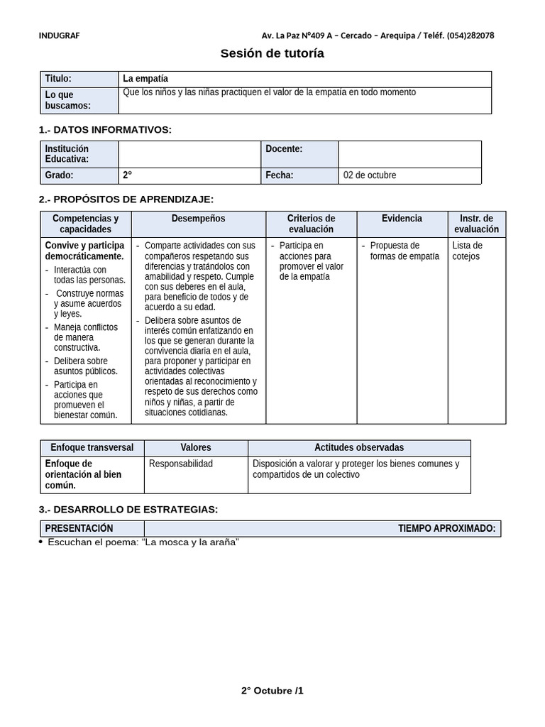 Fomentando la Empatía en Niños | PDF | Evaluación | Empatía