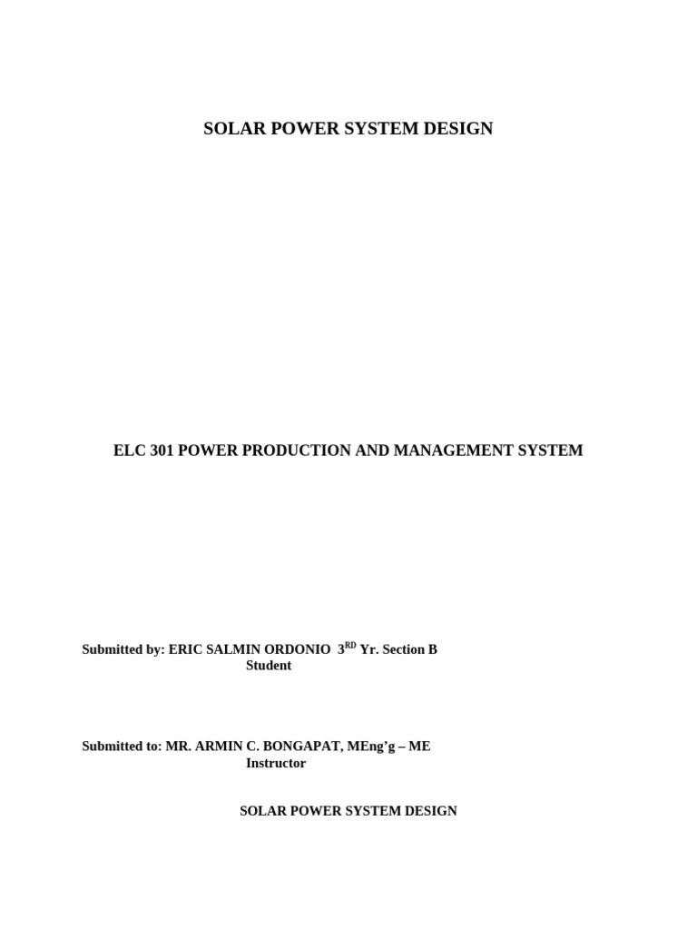 Solar Power System Design Guide | PDF | Photovoltaic System | Power ...