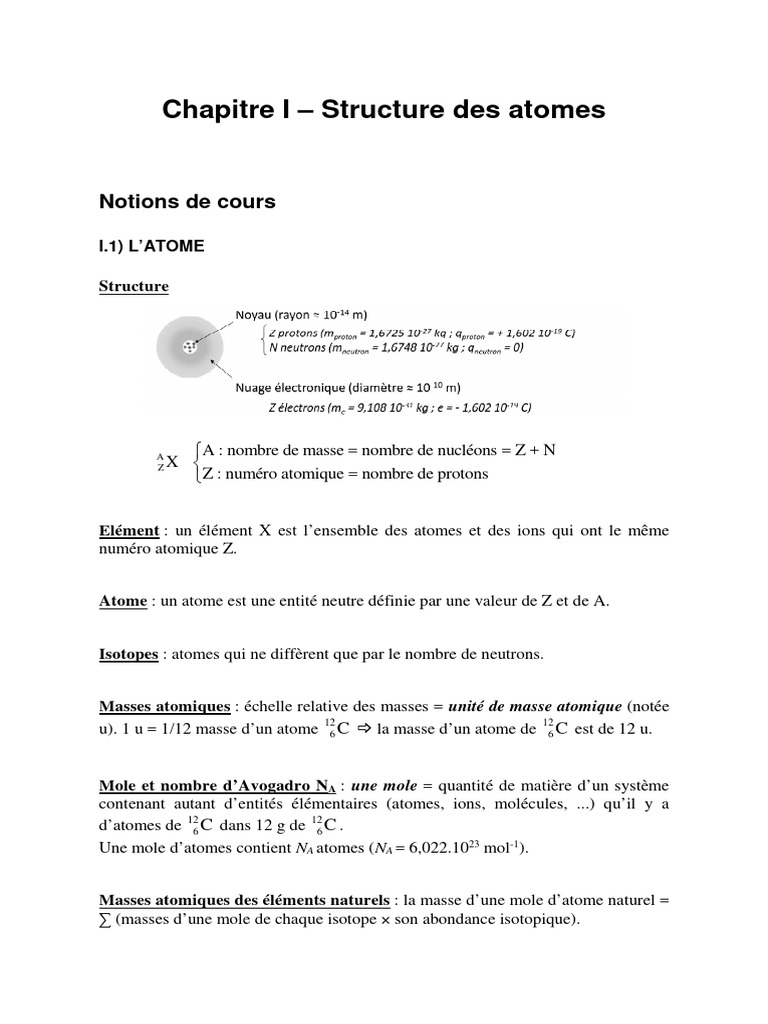 Structure des atomes et électrons | PDF | Atomes | Éléments chimiques