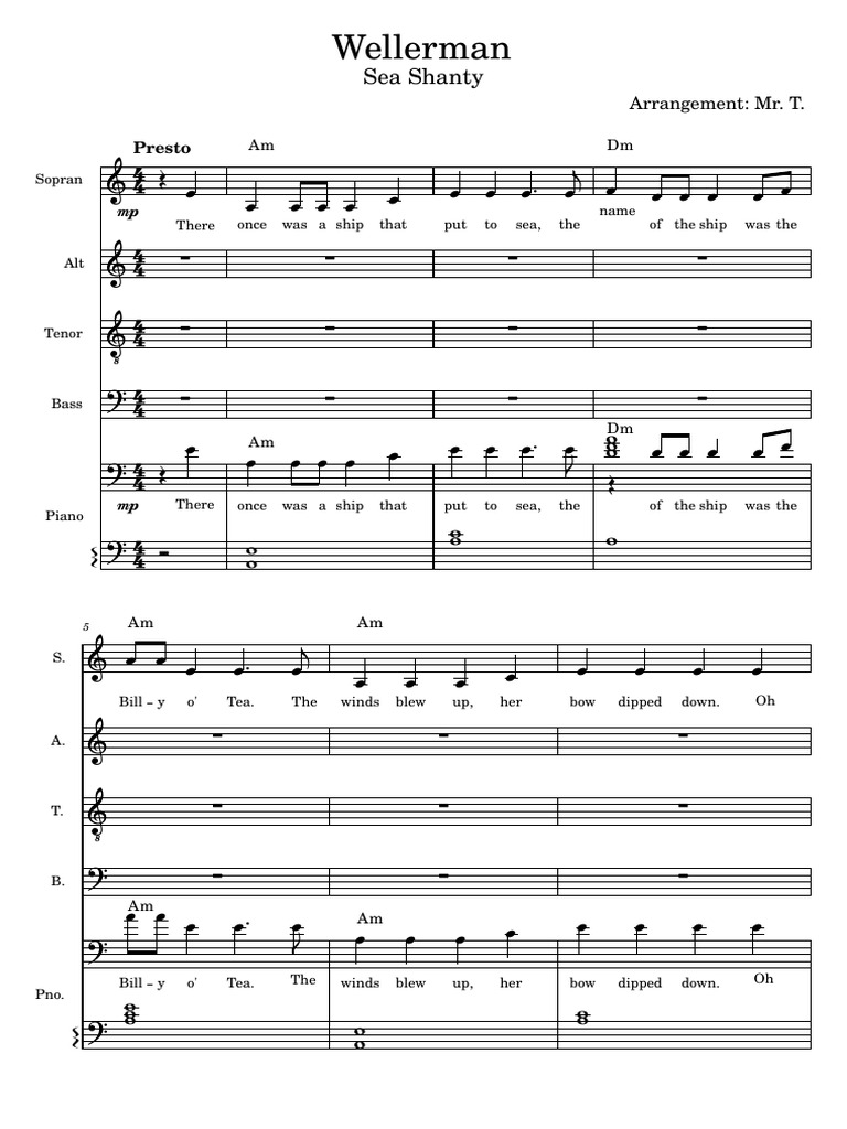 Wellerman Sea Shanty Arrangement | PDF | Musical Compositions