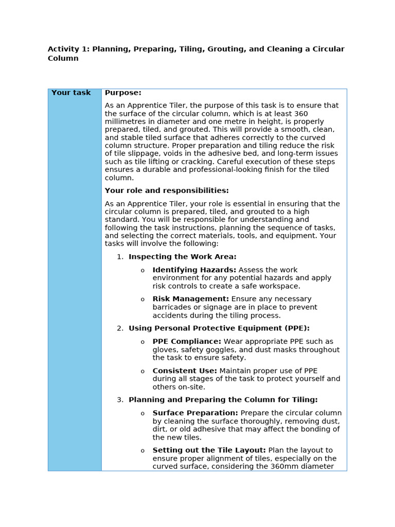 Tiling Guide for Circular Columns | PDF | Personal Protective Equipment ...