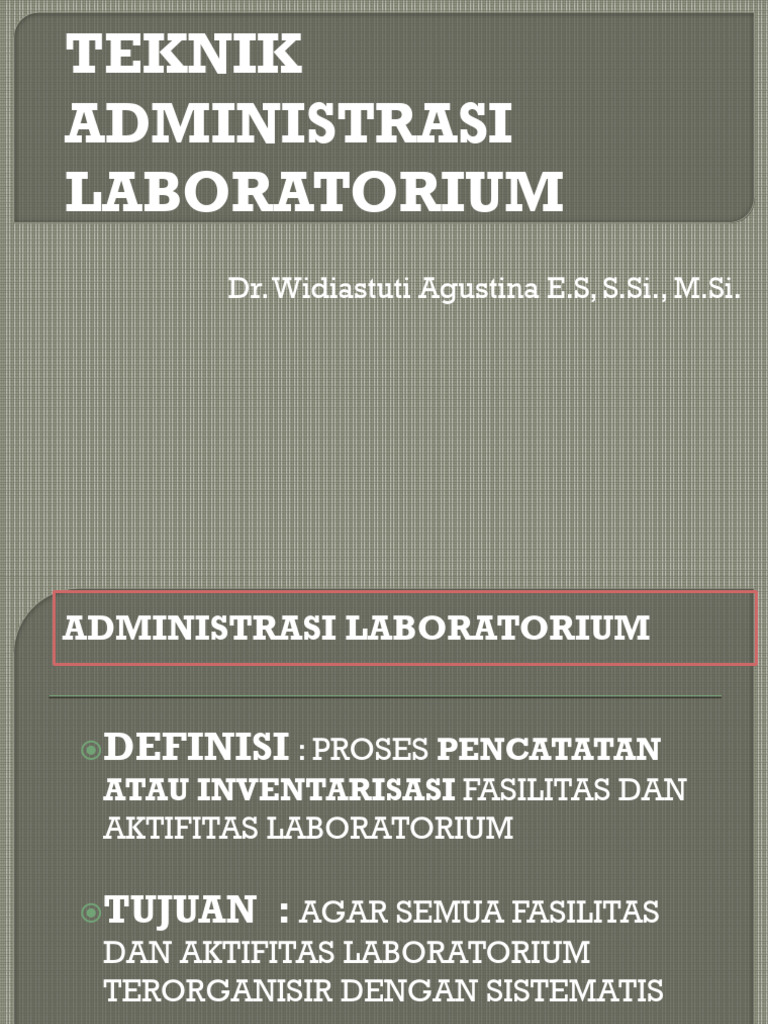 Teknik Administrasi Laboratorium Efektif | PDF