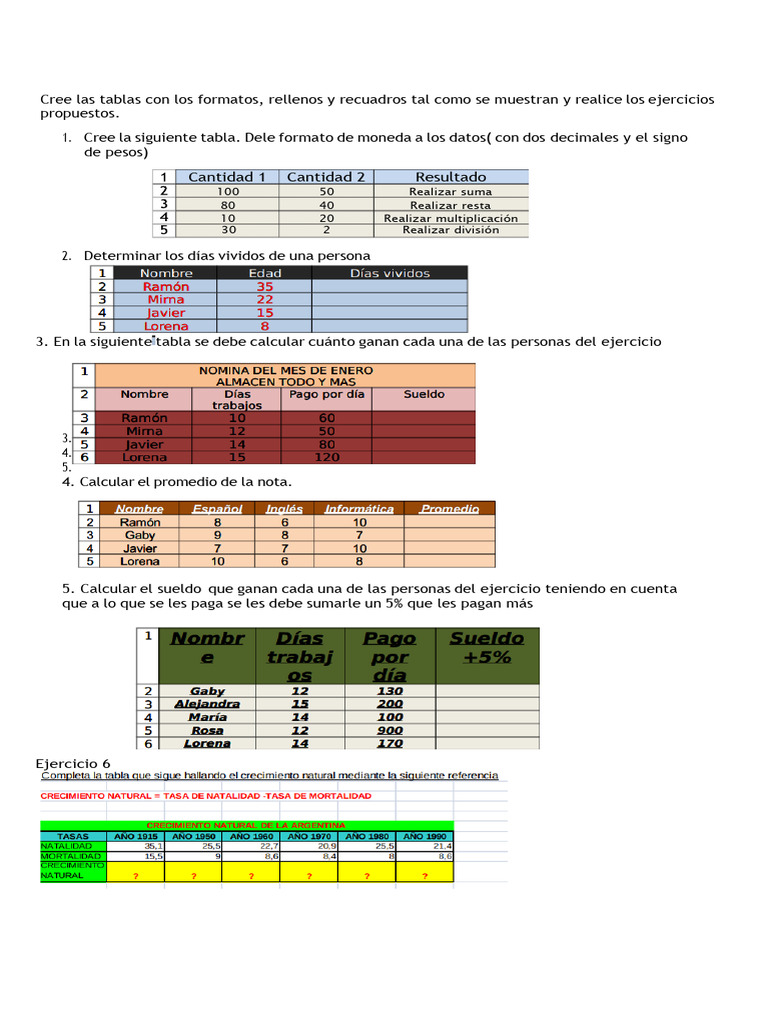 Ejercicios Prácticos de Excel | PDF | Microsoft Excel