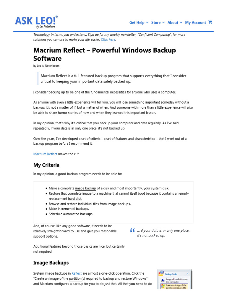 Macrium Reflect Backup Essentials | PDF | Backup | Computing