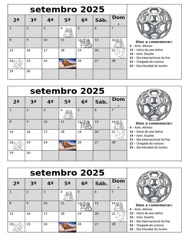 Eventos e Datas de Setembro 2025 | PDF